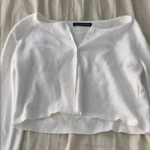 brandy cropped white long sleeve